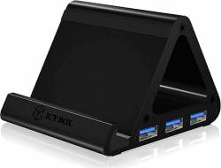 ICY BOX IB-AC6402 146-0128 Βάση αλουμινίου για tablet/smartphone, USB φορτιστής 4 θυρών και USB 3.0 hub, 4 θυρών