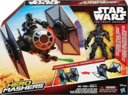 HASBRO HERO MASHERS STAR WARS THE FORCE AWAKENS - FIRST ORDER SPECIAL FORCES TIE FIGHTER &FIRST ORDER TIE FIGHTER PILOT (B3703)