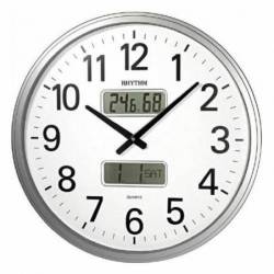 RHYTHM CFG709-NR19 Ρολόι τοίχου με ψηφιακό θερμόμετρο, υγρόμετρο και ημερολόγιο